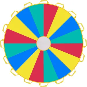 Parachute with Handles 6ft 8ft 10ft 12ft 16ft 20ft Play Parachute  for Outdoor Team ,You Can Also Use it for Trampoline Cover Picnic Mat Furniture Cover