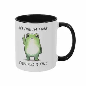 Funny Frog Mug (11oz/15oz) Sarcastic Humor Art Print Durable Ceramic Dishwasher Safe Perfect for Office Desk Home Coffee Bar Friendship Gift Stress Relief Present Daily Motivation Accessory