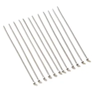 No Fade 100pcs/Lot 20 30 35 40 50 mm Stainless Steel Flat Head Pin Findings Headpins For Jewelry Making DIY Supplies Accessories