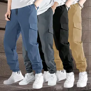 Men’s work pants for spring and autumn. The fabric is somewhat thin, and the size is a bit large. We recommend choosing one size smaller. Stylish multi-color pockets, non-stretch material, fashionable casual straight-leg pants, slim fit, medium fabric, me