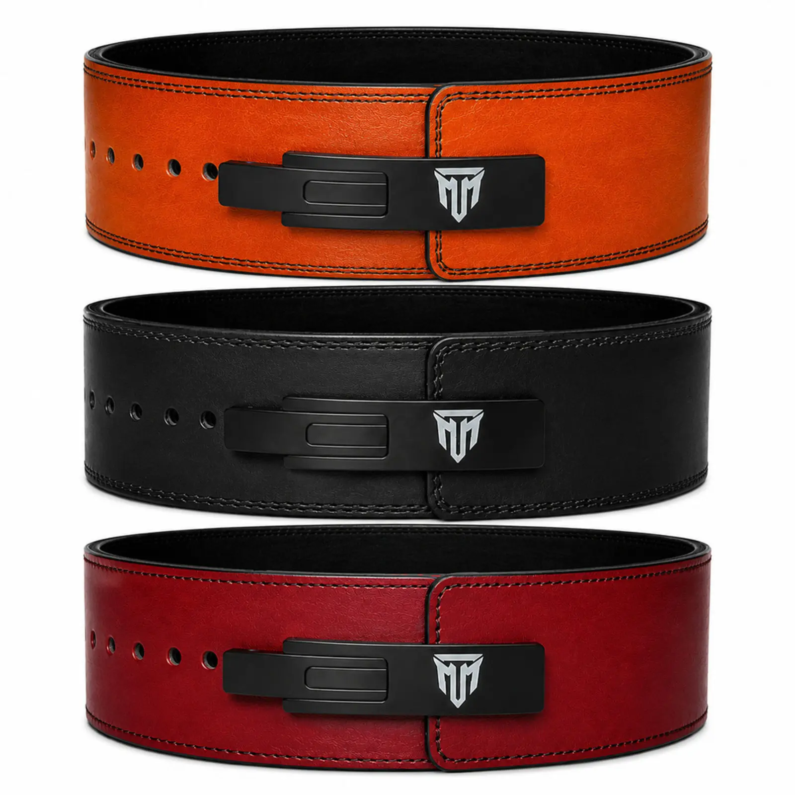 MT 13mm Genuine Leather Lever Weight Lifting Belt -Single Lever Buckle - Heavy-Duty Back Support for Powerlifting, Fitness, and Bodybuilding belt Laminated Workout belt