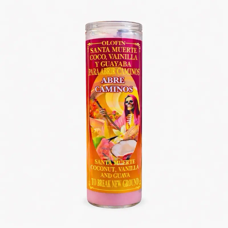 Veladora preparada Santa Muerte coco vainilla guayaba para abrir caminos Seasoning Spice