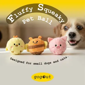 gogout Fluffy Squeaky Pet Ball