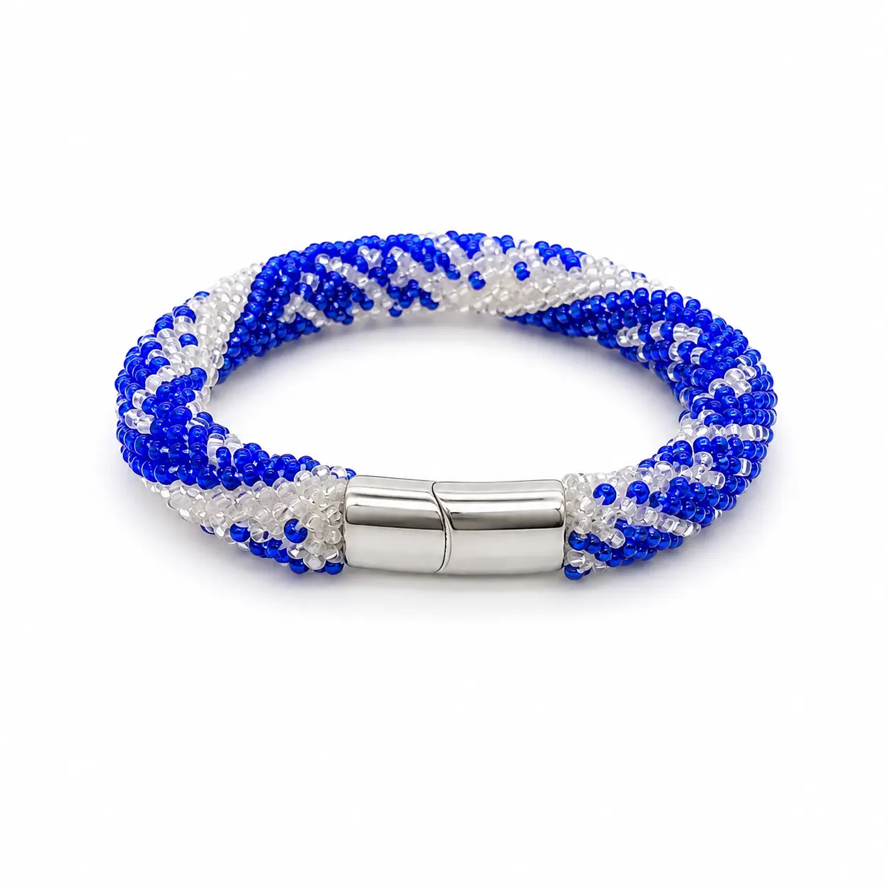 Ilde de Yemaya with Magnetic Stainless Steel Closure Beaded Crochet Design Czech Beads Secure Easy Use All Ages
