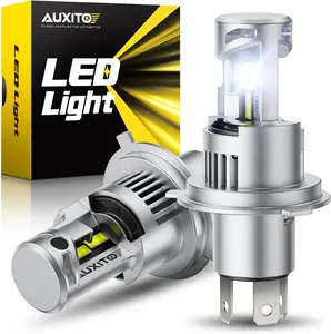 AUXITO 9003 LED Bulb H4 Bulbs, 44000LM Brighter Ultra-Bright, Plug N Play, Long Lifespan, No Flicker, 99% Compatibility, 2PCS