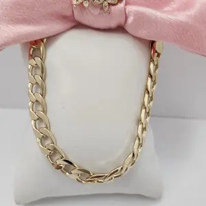 14k Gold Laminated Cuban Ankle Bracelet - 10 Inches, Versatile for Casual & Formal Wear