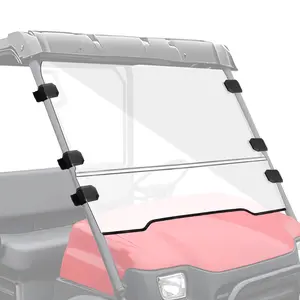 StarknightMT Front Windshield Compatible with Kawasaki Mule 3000 3010 2003-2013 Scratch-resistant Clear Full Windscreen for UTV Hard Coated 2-in-1 PC Window Heavy-duty Panel Anti-UV Accessories