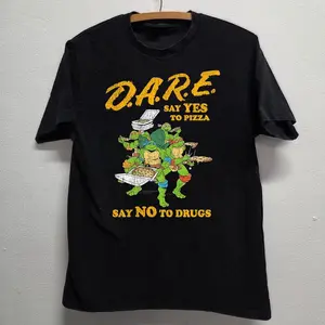 '93 D.A.R.E. TMNT BLACK VINTAGE T-SHIRT, Fashion Cotton, Full Colors, Full Sizes, For Men, For Women