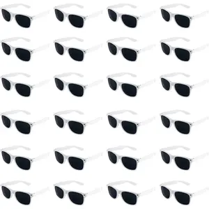 Plastic  Retro Style Sunglasses Classic Shades Eyewear Party Favors (24, White)
