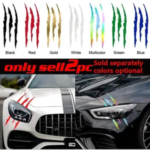2pcs Scratch & Claw Marks Car Decals - High-Gloss Vinyl Stickers for Cars, Rear Window, Vehicle Exterior Decoration, Durable PET Auto Decoration (Easy Install) Universal Car Sticker
