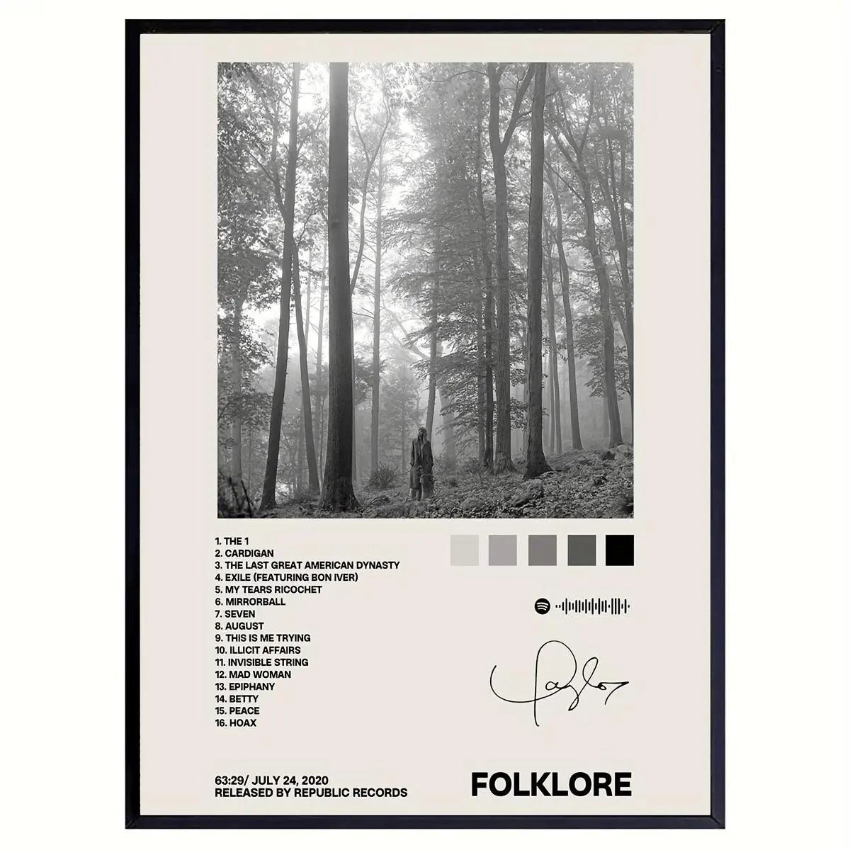 Vintage Print Posters Selling Musical Album FOLKL0RE Annual Album Folk Album Modern Song Art, Printed Poster Homedecor Unframed Poster