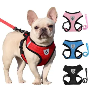 Cat Dog Harness Lead Leash Adjustable Vest Polyester Mesh Breathable Reflective for Small Dog Cat Pet Accessories Soft Comfortable