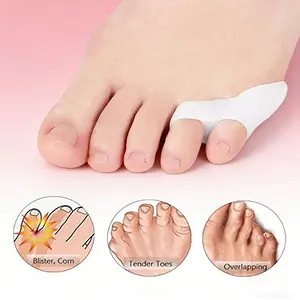 2Pcs Soft Gel Toe Separators, Pinky Toe Spacers for Foot and Toe Maintenance