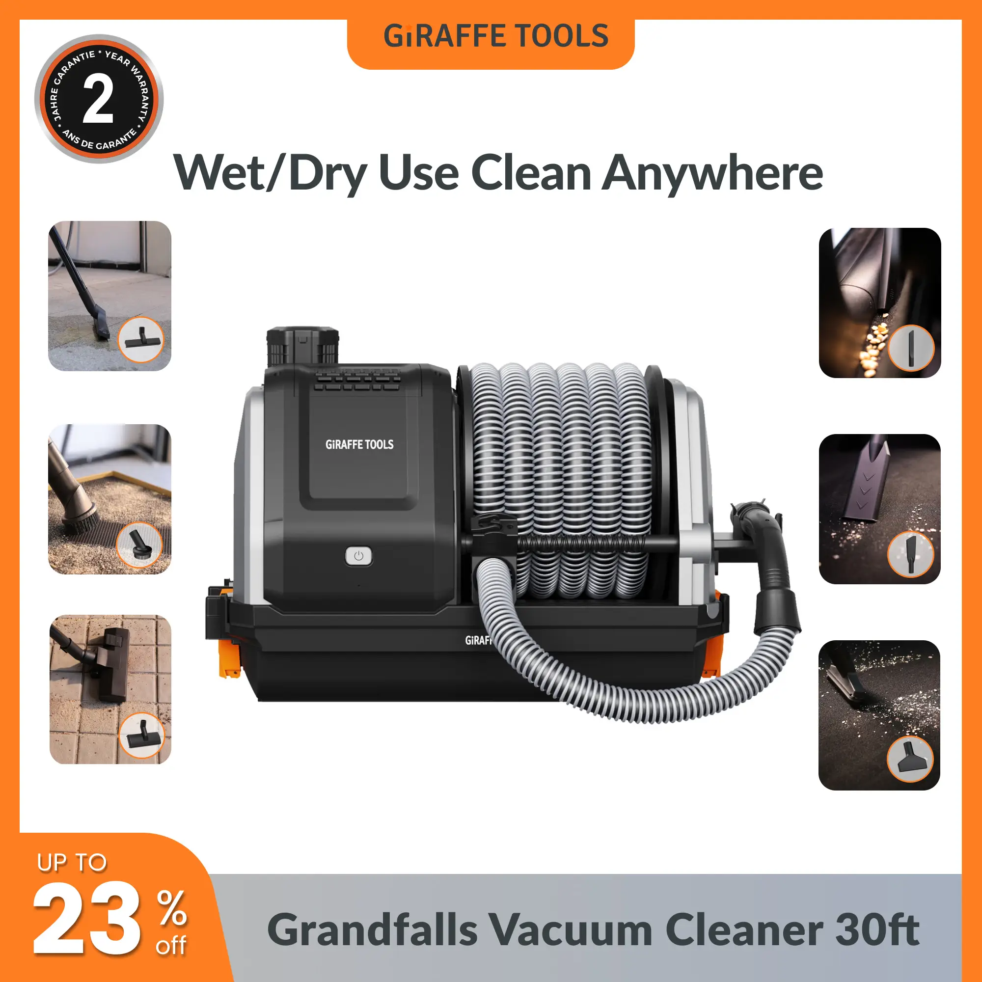 Giraffe Tools Retractable Powerful Vacuum Cleaner for Home and Garage Cleaning home cleaning household Portable Appliances Automatic Efficient Versati