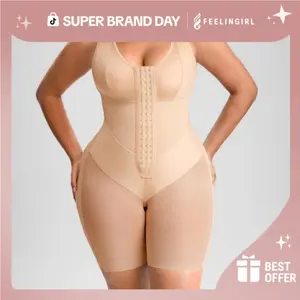 FeelinGirl #Live stream 3-Front Hook Body Shaper For Women Tummy Control Butt Lifter With Adjustable Straps