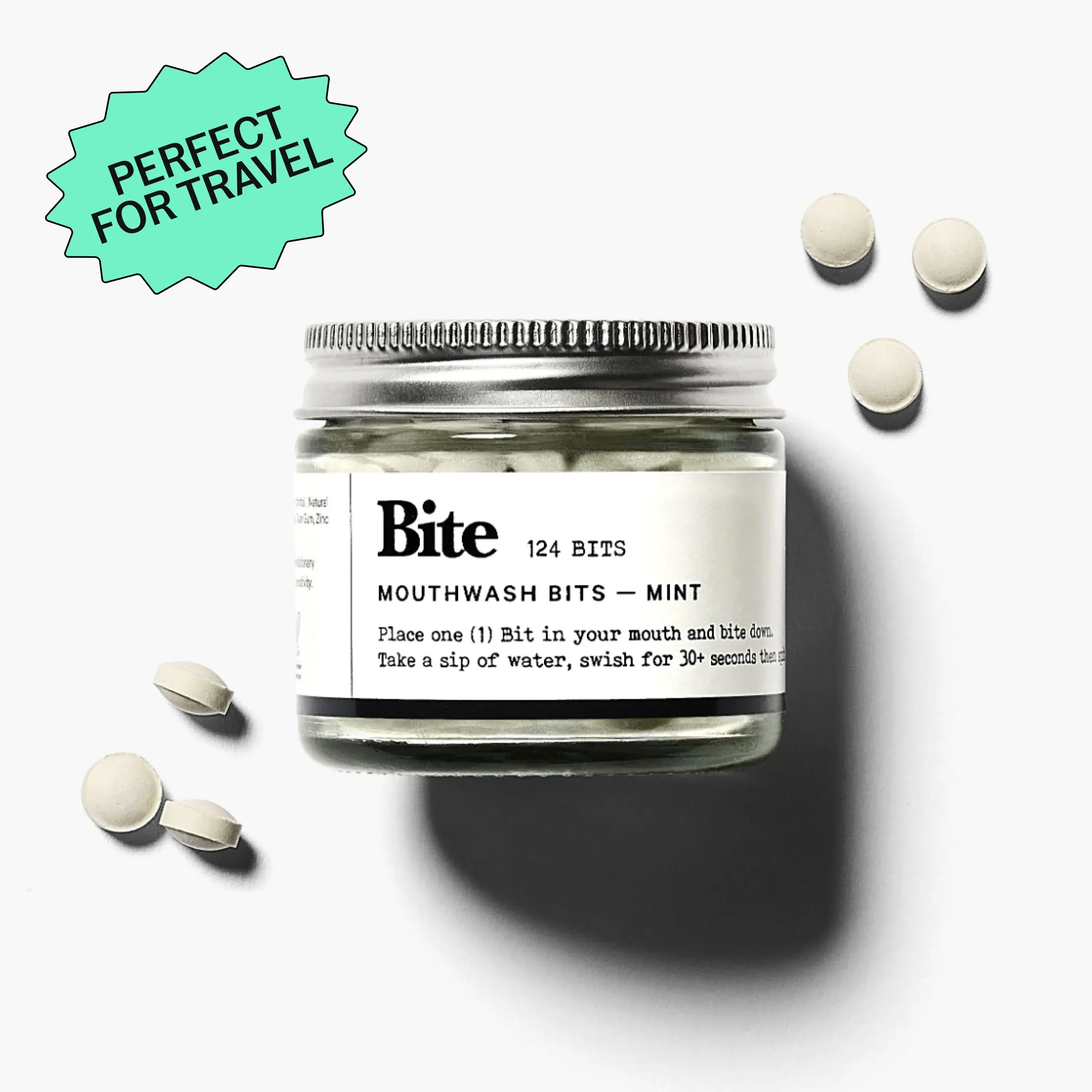 Mint Mouthwash Bits – Refreshing, Zero-Waste Mouthwash Tablets with Nano-Hydroxyapatite and Xylitol Oral Care Supplies Routine