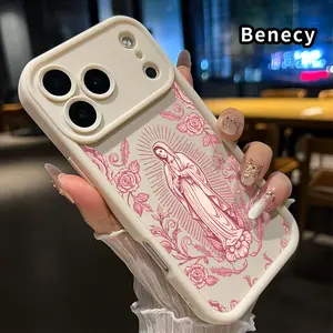 Mother of Grace Pattern TPU Phone Case for iPhone 17 Pro Max 16 15 14 Plus 13 12 Mini 11 XR X XS Air E Shockproof Non Slip Military-Grade Protection Silicone Cover Smartphone Casing