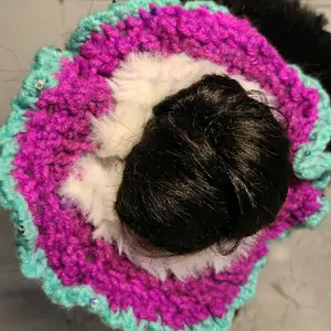 Handmade Raspberry Blizzard Scrunchie