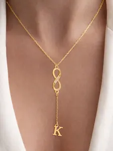 Women's Initial Infinity Symbol Necklace, Classic Stainless Steel Chain, Casual Style, All Seasons Jewelry