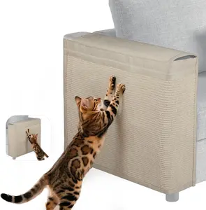 Couch Protector from  Claws - Color Matched  Scratch Pad for Both Side Arm,Couch Cover for Cats with Expanded Coverage Sisal Area, Universal Fit and No Left/Right Needed (Beige)