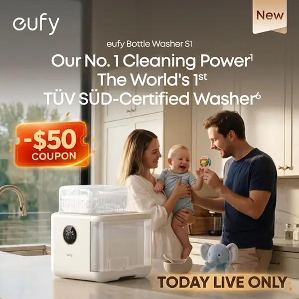 NEW eufy S1 Bottle Washer, All-in-One 3D HydroBlast Washer, 212°F Steam Sterilizer & Thoroughly Fast Dryer, Largest 10-Bottle Capacity, Smart App Control, Hands-Free