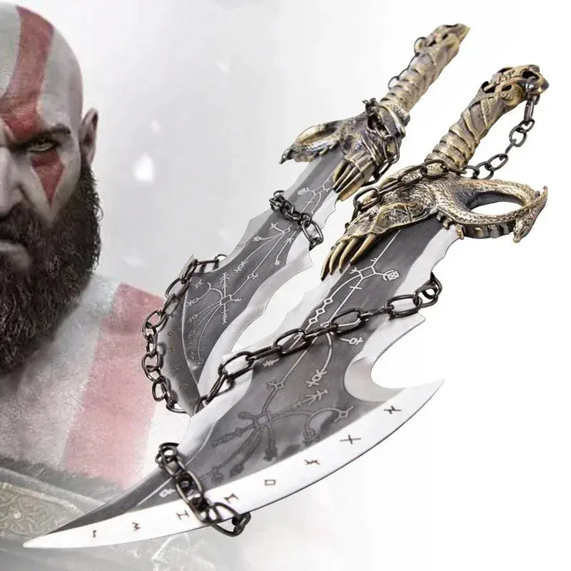 Men's God of War Kratos Blades of Chaos Foam Replica Sword Costume Accessories, Halloween Cosplay Prop, Menswear, Dragon, Matching, Skull, Halloween Props