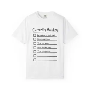 Unisex "Currently Avoiding" Checklist Graphic T-Shirt