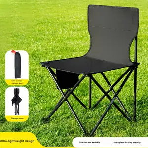 Outdoor folding chair, portable ultra-light folding stool, fishing chair, camping backrest chair, camping bench, folding stool (Mazar)