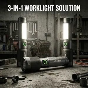 ABIBIY 3-Pack Flashlight Set, 2 Small & 1 Large LED Flashlights, USB-C Rechargeable, Zoomable, Waterproof, Bright for Camping Emergency Daily Use