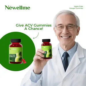 Newellme Apple Cider Vinegar Gummies - Organic Gummies for Digestion, Detoxification & Cleansing with Vitamin B12 Edible