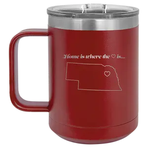 Nebraska Heart 15 oz Mug | Maroon