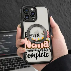 Pop Socket Phone Case Black Being A Nana Makes My Life Complete Floral Design With Butterfly And Flowers For Iphone 17 16  Air Plus  Max pro other model lovely  slim shockproof cover pocket-friendly cellphone cover  protective holiday best gift xr