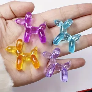 Trendy Acrylic Mini Balloon Dog Statue, Semi-Transparent Pastel Craft, Cute and Adorable, Indoor Outdoor Decor, Cake Decoration, DIY Crafts