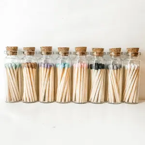 Fancy Safety Matches in Glass Vial - 8 COLORS - 20 Matches (MV20)