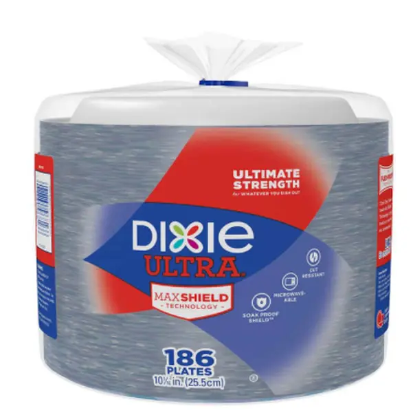 Dixie Ultra 10 1/16 in Paper Plate, 186-count