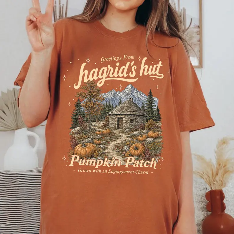 Hagrid's Hut T-shirt, Pumpkin Patch Shirt, Autumnal Apparel, HP Wizard Gifts