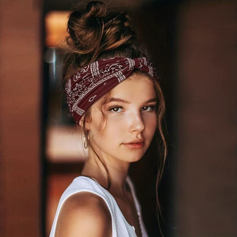 Boho Bandana Headband For Women 4pcs Wide Knotted Turban Head Wraps Cute Scarf Hairband Paisley Fashion Hair Wrap Bands Workout Accessories 4 Pack Boho Bandana Headband For Women 4pcs Wide Knotted Turban Head Wraps Cute Scarf Hairband Paisley Fashion Hair Wrap Bands Workout Accessories 4 Pack