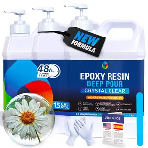 Deep Pour Epoxy  Kit 1.5 Gallon - for 2" Pours, Casting  Epoxy for River Tables, , Flower Preservation & DIY s -  Clear & Bubble Free,  &  Safe