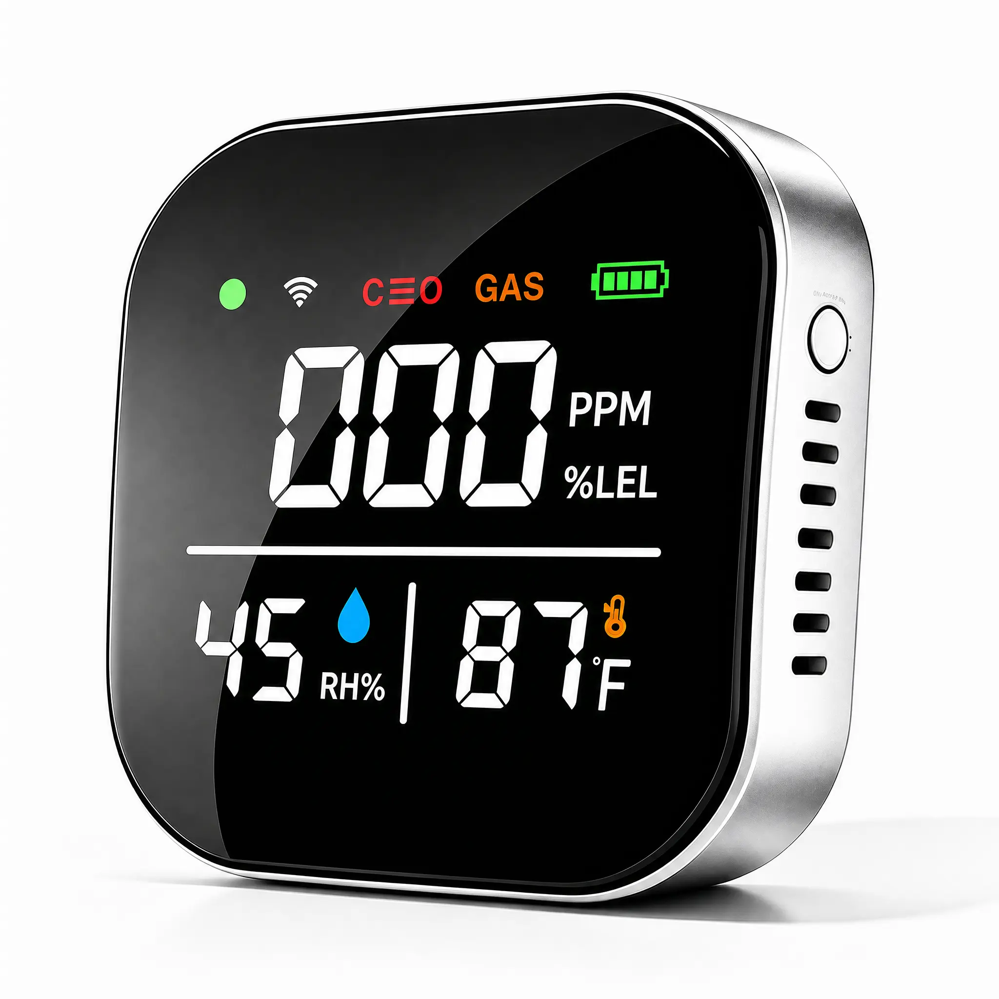 6-in-1 Portable Detector  with Temperature Humidity Sensors Plug-and-Play Design High-Definition Display Accurate Alerts Ideal for Kitchen Garage RVs Apartments