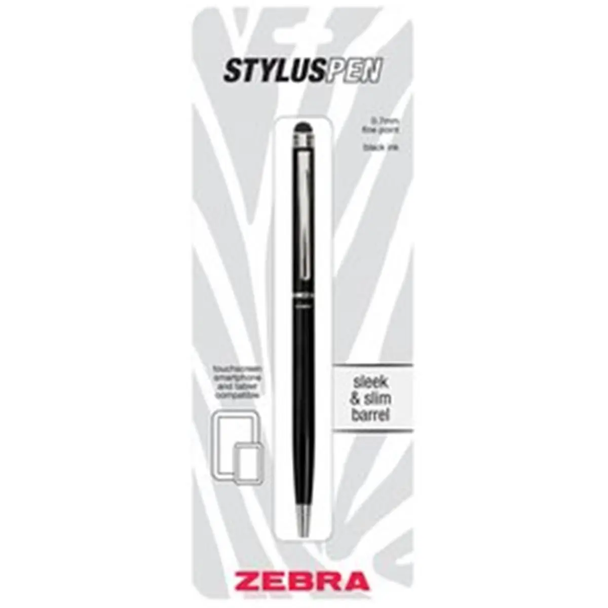 Zebra Pen Corp 33111 Stylus+Pen, 0.7mm Oil-Based Black Ink Twist Ballpoint, Brushed Metal Barrel, Smooth Writing, Extra Precision for iPad Detailed Sketches