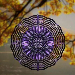 4-in-1 Mandala Pattern Solar-Powered Wind Spinner
