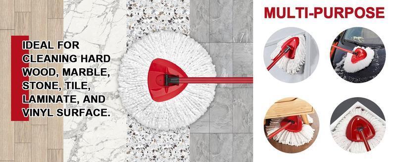 Spin Mop Head Replacement & Shower Floor Scrubber for O Cedar 1-Tank System Microfiber Mop Heads Easy Cleaning Floor Head Mop Set with 4 Refills for Wood Tile，#tiktokshopmothersday