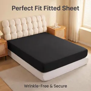 Bedsum Deep Pocket Microfiber Fitted Sheet, Soft Brushed Breathable Wrinkle Free Mattress Cover, Full All-Around Elastic Keeps Sheet Secure, OEKO-TEX Certified