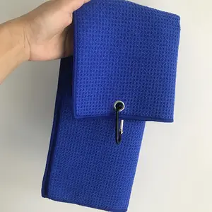 Waffle Pattern Golf Drying Towel, High Performance Microfiber Sports Towel With Heavy Duty Carabiner Clip, Portable Golf Accessories For Men & Women Adults
