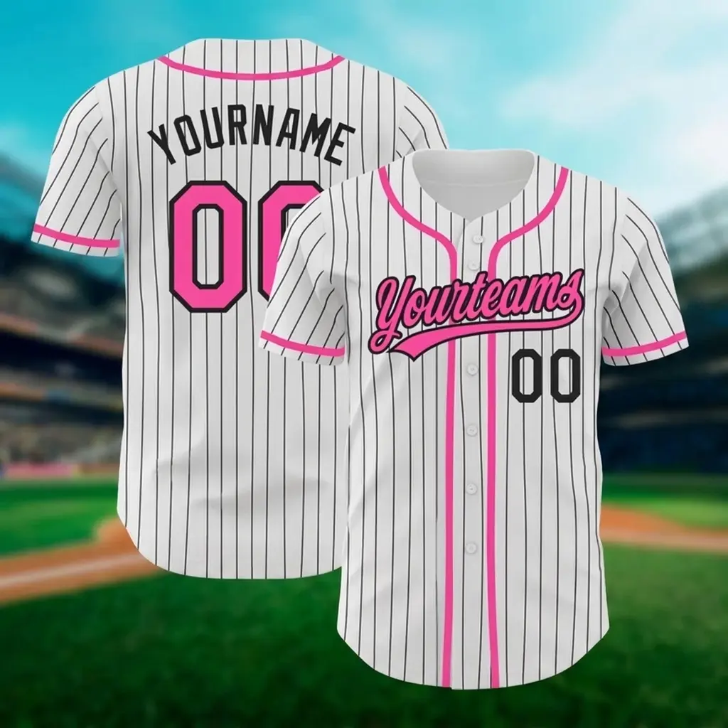Personalized Name Team,Custom Stripe Line Color Baseball Jersey For Baseball Fans,Custom Number Baseball Team Couple Jersey B3