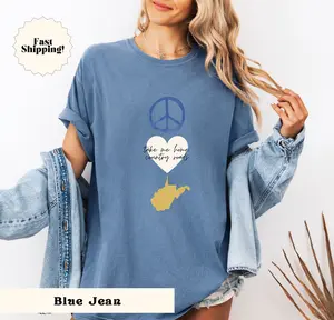 Peace Love & WV, Country Roads Take me Home Shirt, West Virginia Tee, West Virginia Trendy Shirt,WV Shirt,Cute West Virginia Shirt,West Virginia Tee,WV Lover