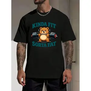 Fitness Bear T-Shirt – Kinda Fit Sorta Fat for Gym Goers