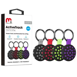 MyBat Pro ActiveTrack Case For AirTag 4-PK Secure Fit Carabiner Keyring Waterproof Travel-Friendly Pet-Friendly