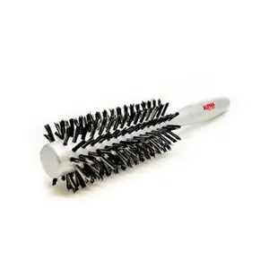 Professional Round hair Brush Natural Boar Bristle Size Small (Silver) By Alpha New York