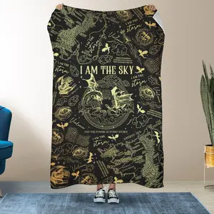 Fourth Wing Xaden Riorson "I Wouldn't Find You" Quote Fleece Blanket | Black and Gold Dragon Rider Throw | Perfect BookTok Gift for Readers